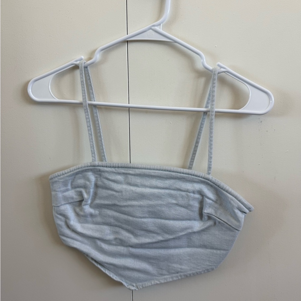 Zara Cropped Denim Top Size Extra Small